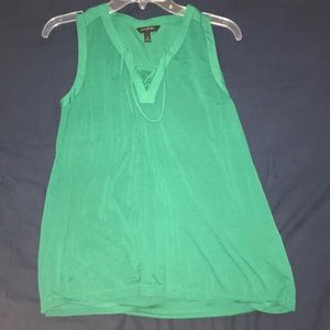 green tank top